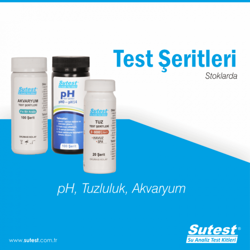 SUTEST Test Kağıtları Stoklarda